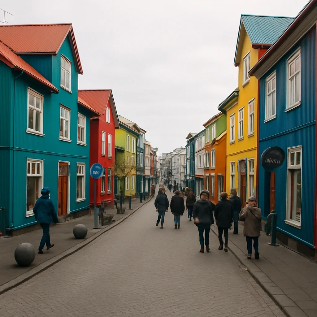 Iceland cruise from USA stop in Reykjavik harbor