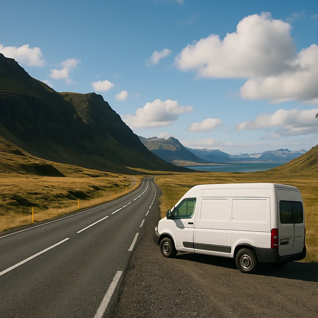 Iceland campers 2026 road trip with campervan in Icelandic landscape