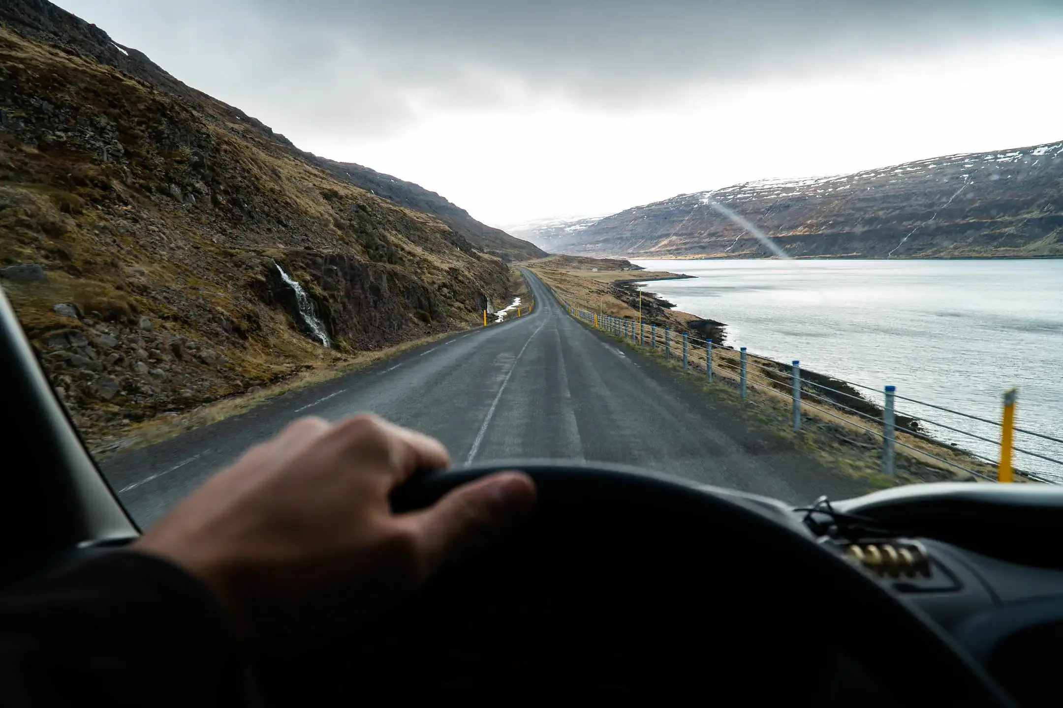 Scenic Iceland road view suitable for a normal road trip with Trafic 3 campervan