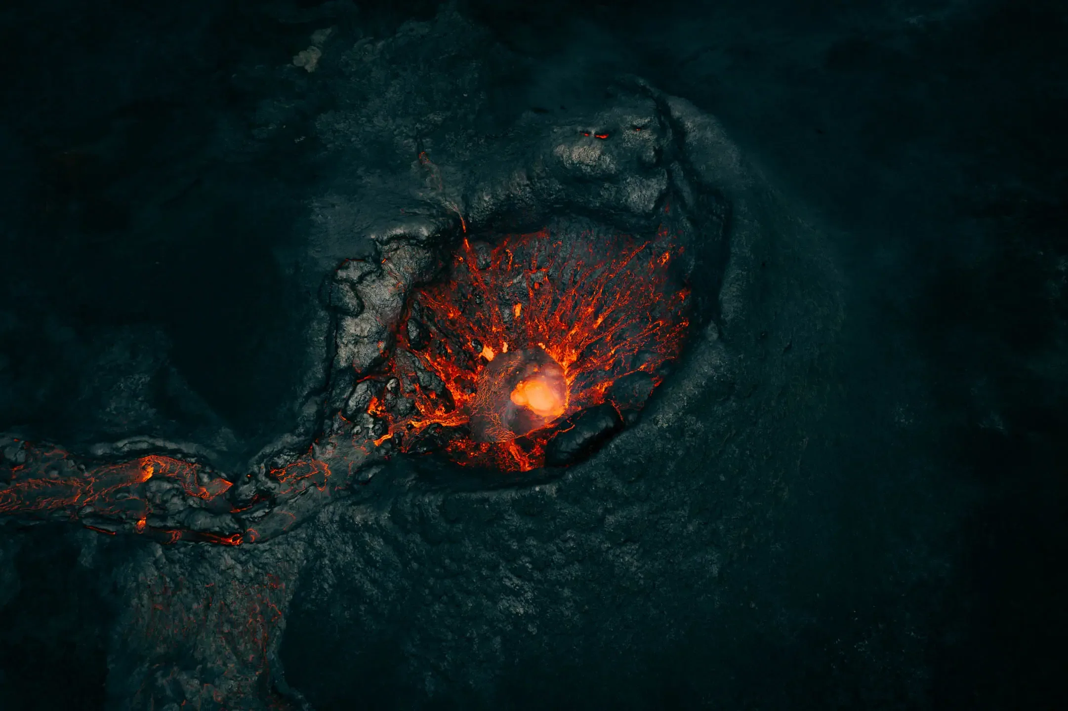 volcanic eye fissure in iceland