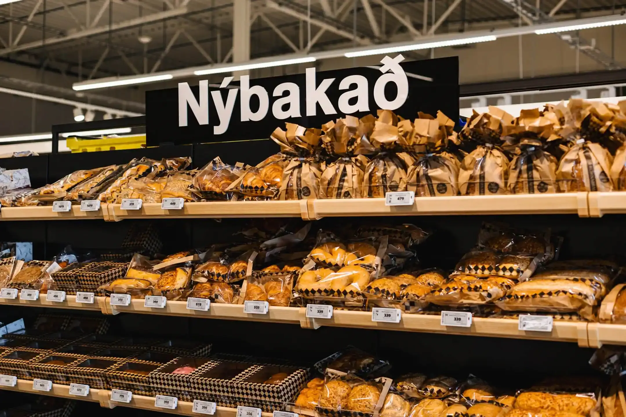 Affordable bread and pastries similar to what travelers buy at budget grocery stores like Bónus in Iceland